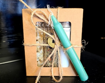 Money Drawing Spell Kit – Prosperity Ritual Kit – Attract Wealth & Abundance – Citrine Prosperity Magic – Conjure Ritual