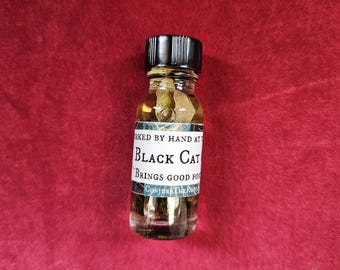Black Cat Oil, Fast Luck, Protection & Stealth | Traditional Hoodoo Conjure Oil | Rootwork | Good Fortune