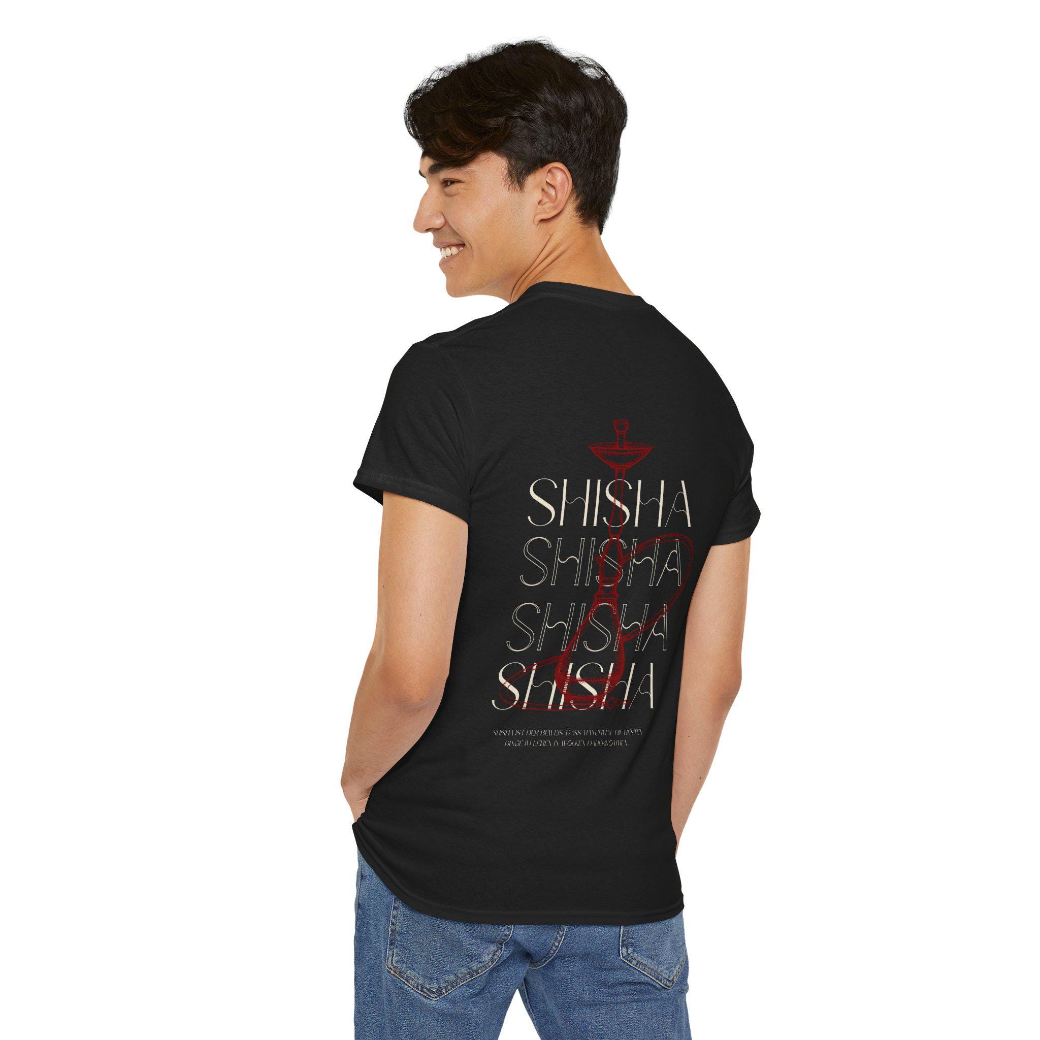 Maglietta Uomo Shisha Herzschlag - Battito Cardiaco Narghilè - Bianca, Taglia S - 100% Cotone