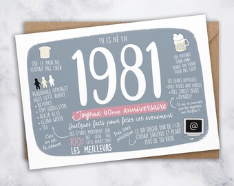 Anniversaire 40 Ans Etsy Anniversaire 40 Ans Etsy