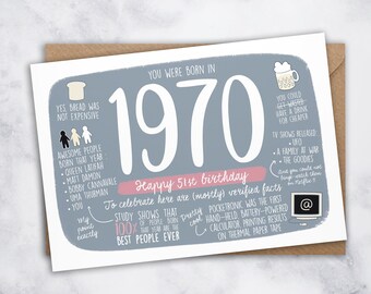 Carte Anniversaire 50 Ans Joyeux Anniversaire 1971 Etsy