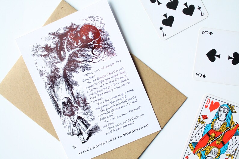 Alice im Wunderland Karte wir sind alle verrückt hier | Etsy