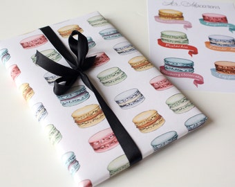 Wrapping paper French Macarons Instant Download - Blueberry, Raspberry, Cappuccino, Caramel, Lavender, Pistachio