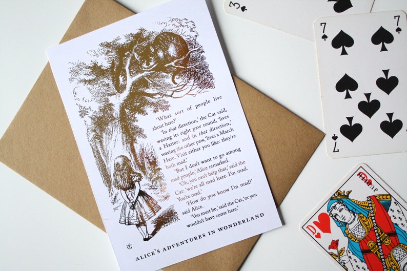 Alice im Wunderland Karte wir sind alle verrückt hier | Etsy
