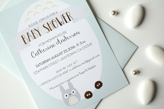 totoro baby shower invitations