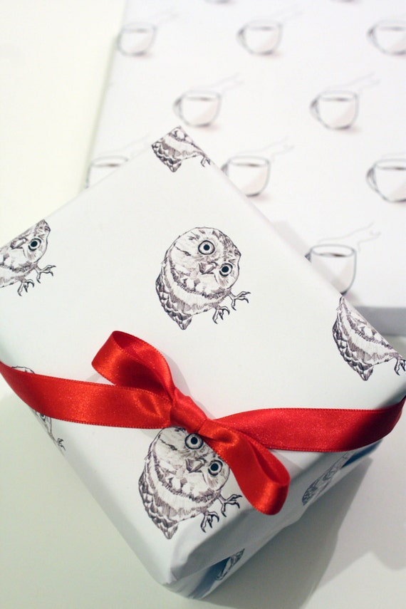 Printable Wrapping Paper Owl Wrap Instant Download Etsy Australia