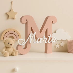 Letra personalizada con nombre – Decoración infantil – Regalo para bebés, niños,