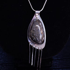Chalcopyrite Stone Silver Necklace