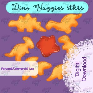 Dino nuggs png sticker sheet / clipart / png