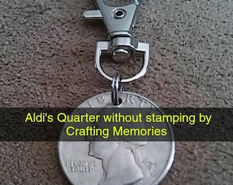 Aldi Quarter Key Chain, Shopping Cart Coin, Aldi's Quarter, Shopping Coin, quarter keeper, keychain, cart quarter FREE SHIPPING Novelty Item