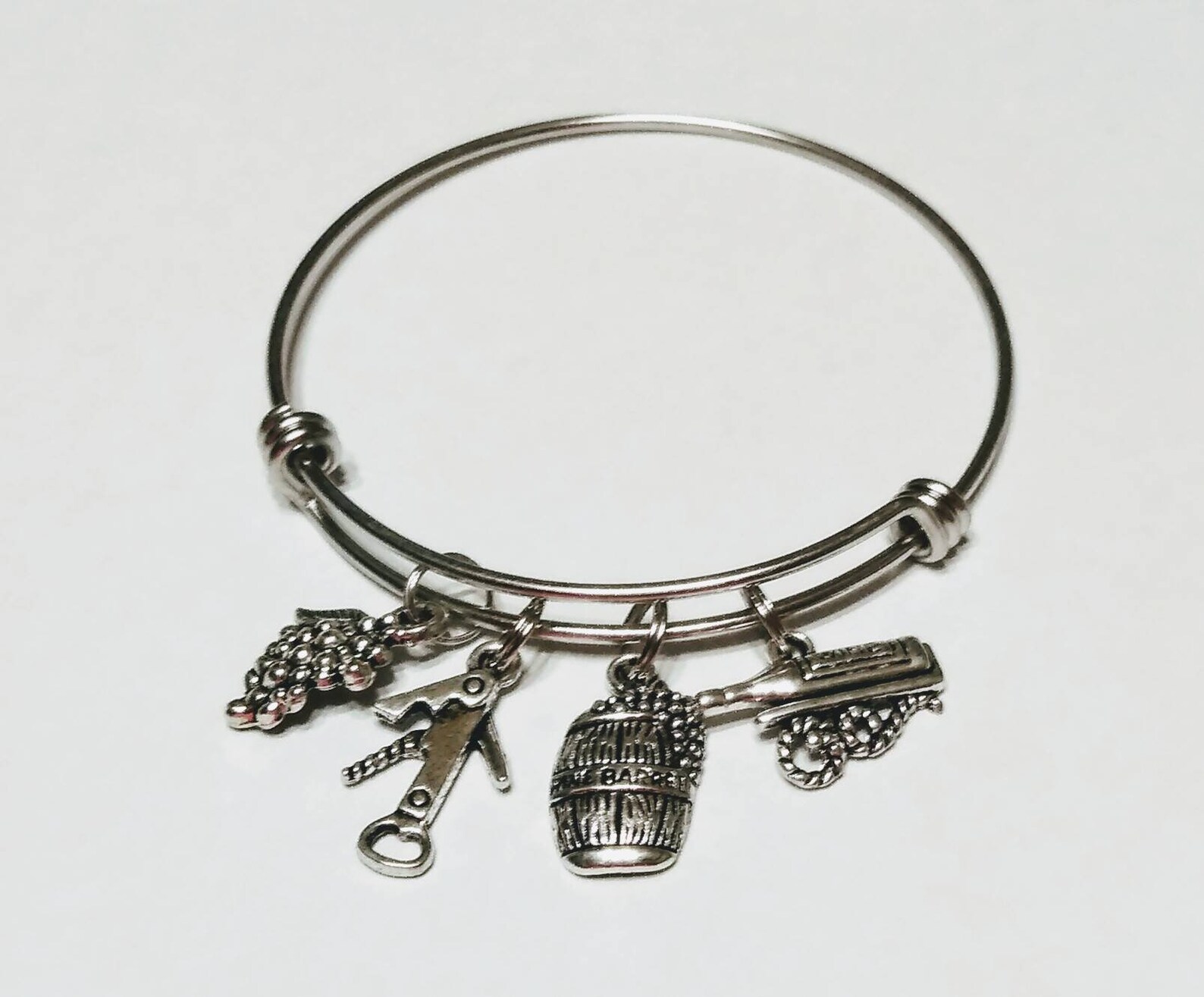 Wine charm bracelet wine bangle bracelet stackable wine Etsy