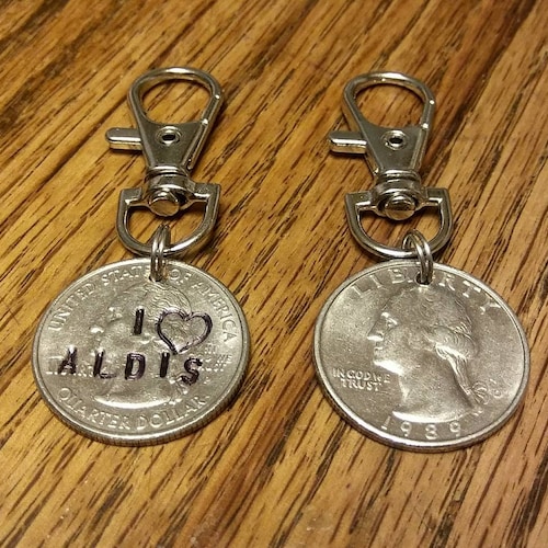 Aldi Quarter Key Chain Cart Coin Aldi's Quarter Etsy
