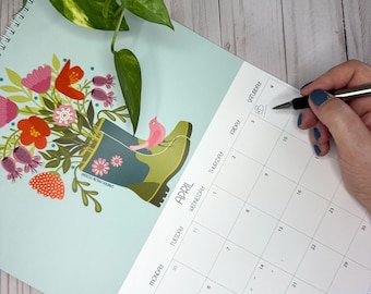 2026 Birds & Botanicals: 11 x 17 inch wandkalender | Geïllustreerde kunstafdrukken