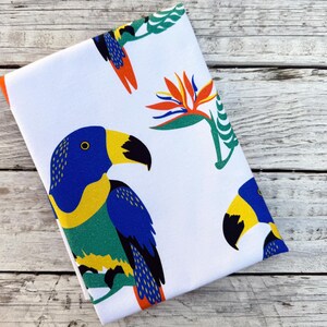 Tropical Parrot Paradise Tea Towel | Flour Sack Towel | Housewarming Gift | Decorative Tea Towel | Kitchen Hand Towel | Dish Towel