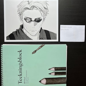 PRINT of Handmade Anime Drawing, Jujutsu Kaisen Fanart, Nanami Kento, JJK Poster - Gift for Anime Lover