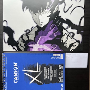 PRINT Of Handmade Anime Art, Solo Leveling Fanart, Sung Jinwoo Drawing - Gift For Anime Lover