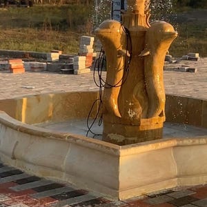 Handcrafted Sandstone Dolphin Fountain | Garden & Home Décor | Soothing Water Feature