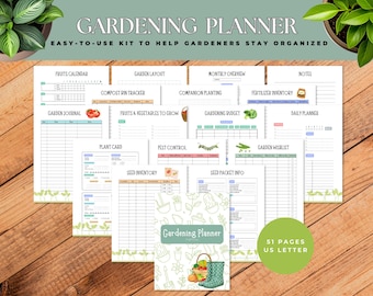 Planificador de jardín imprimible: Calendario de plantación DIY (Descarga digital)