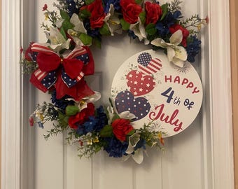 Guirlanda de Natal de 4 de julho - galhos de videira de 45 cm (18 polegadas)