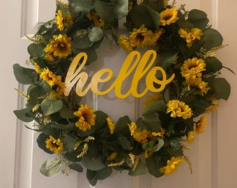 Zonnebloem Hallo-krans 18 inch wijnstok