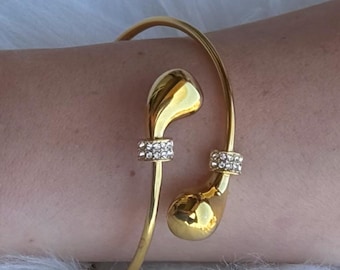 18K Gold Plated - Bangle Bracelet, Gold Bracelet, Statement Jewelry ,Mom Gift, Gift for Her, Knot Bangle,Handmade Jewelry, Gift for Her