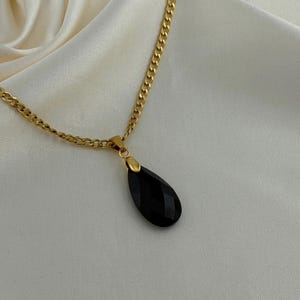 Black Obsidian Necklace :Crystal Pendant,Waterproof,Hypoallergenic,Natural Stone,Necklace for Women image 5