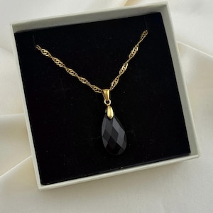 Black Obsidian Necklace :Crystal Pendant,Waterproof,Hypoallergenic,Natural Stone,Necklace for Women image 4