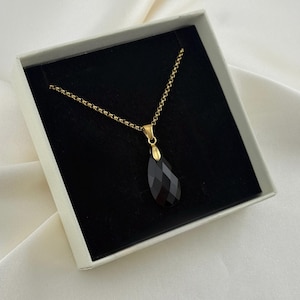 Black Obsidian Necklace :Crystal Pendant,Waterproof,Hypoallergenic,Natural Stone,Necklace for Women image 6