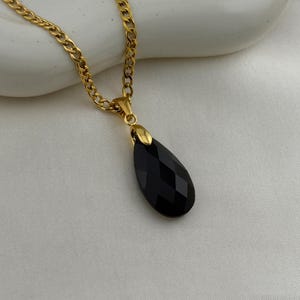 Black Obsidian Necklace :Crystal Pendant,Waterproof,Hypoallergenic,Natural Stone,Necklace for Women image 7