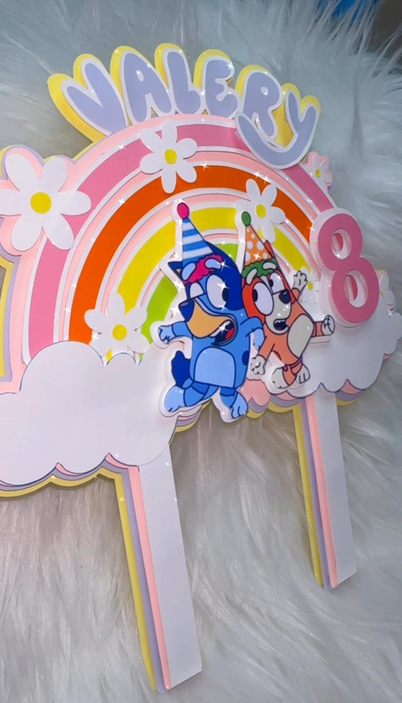 Bluey Rainbow Cake Topper