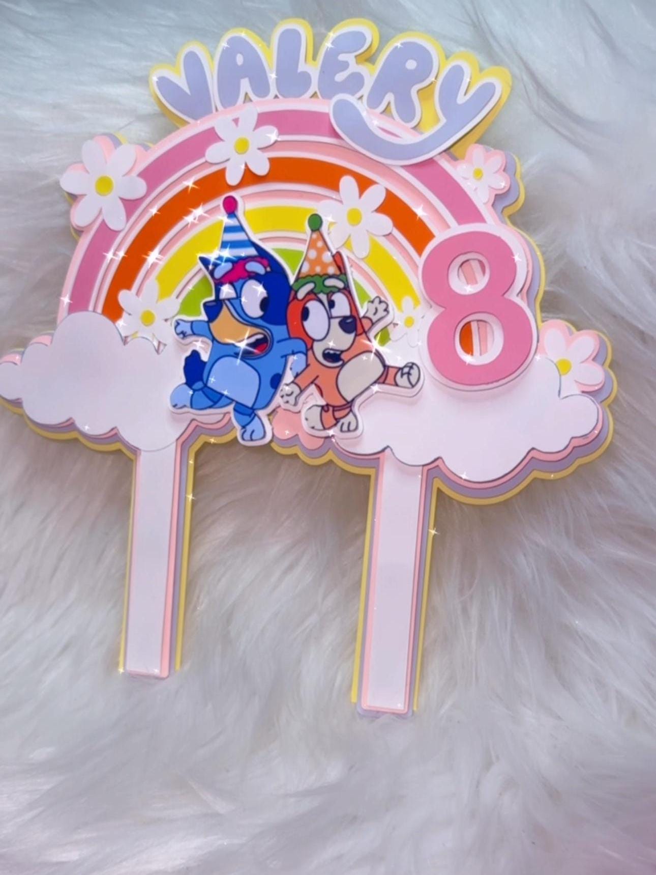 Bluey Rainbow Cake Topper