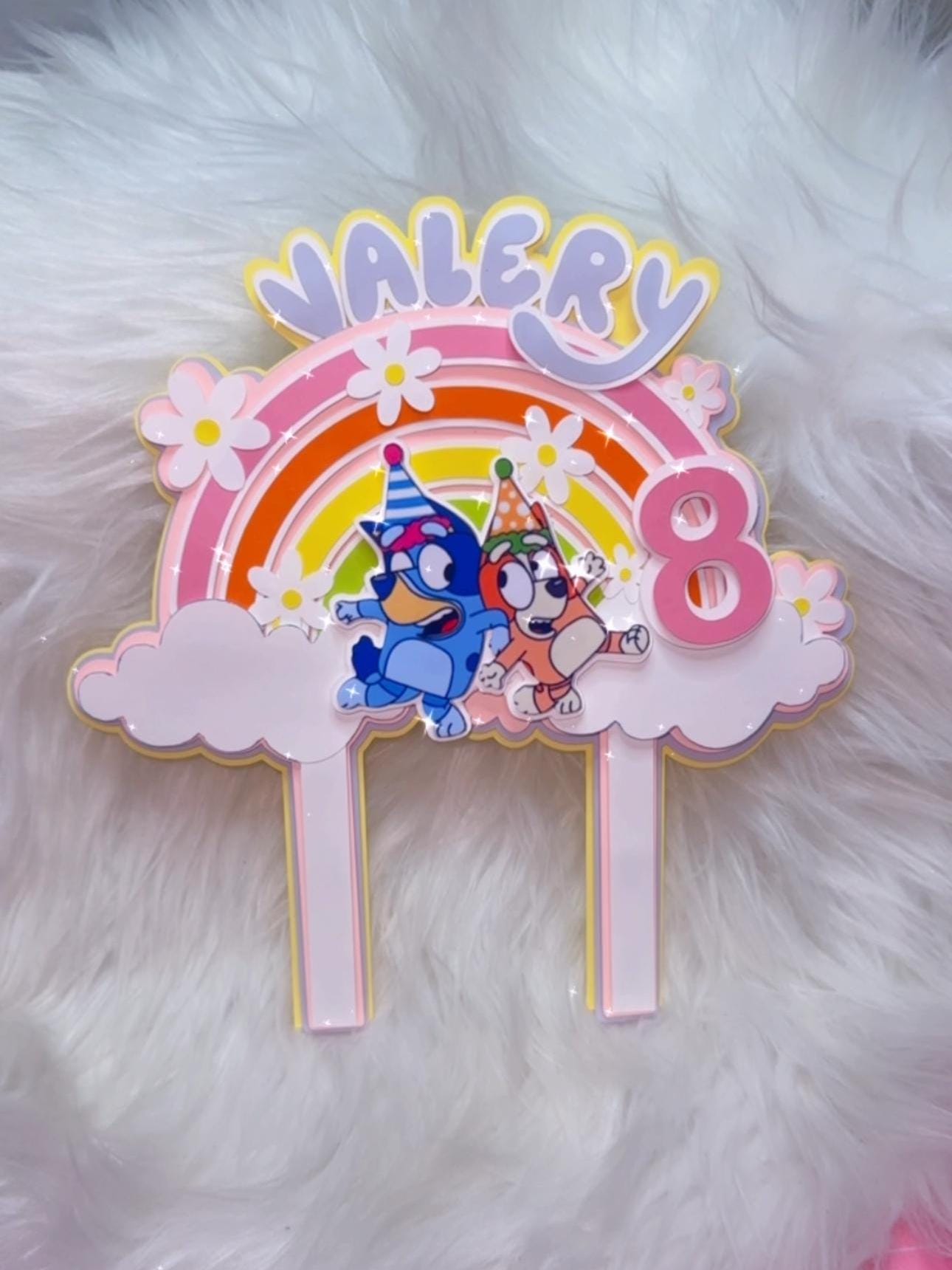 Bluey Rainbow Cake Topper