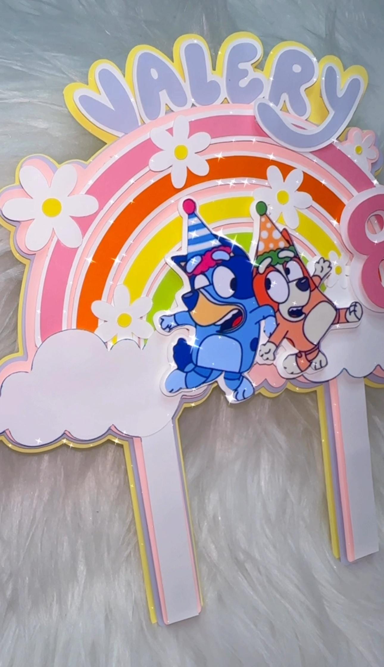 Bluey Rainbow Cake Topper