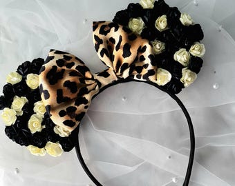 Cerchietto orecchie di Topolino Cerchietto per capelli Regalo Fiori Parco divertimenti Servizio fotografico Donne Adulti