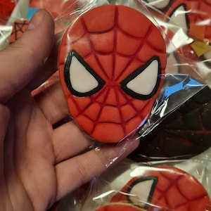 Fondant cookies Speiderman cookies Birthday party favors Personalized cookies
