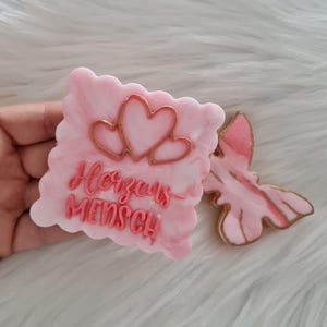 Fondant cookies, heart-shaped cookies, party favors, personalized cookies, Happy Birthday