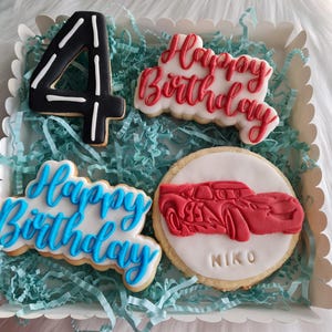 Fondant cookies Cars cookies Birthday party favors Personalized cookies