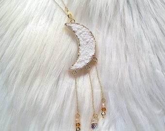 Ciondolo a forma di luna con specchietto retrovisore, in resina epossidica, regalo per auto