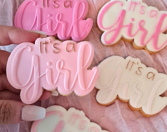 Fondant Cookies Baby Party Babyshower Cookies Boy or Girl Party Favors Personalized Cookies