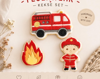 Fondantkekse Feuerwehr Feuerwehrauto cookies Geburtstag Gastgeschenke Personalisiert Plätzchen Kindergeburtstag