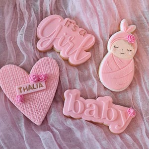 Babyparty Fondant Kekse Babyshower Cookies baby Girl Gastgeschenke Personalisiert Plätzchen