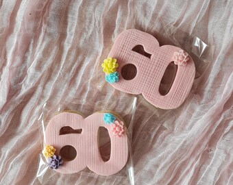 Fondant cookies Birthday numbers cookies Birthday party favors Personalized cookies
