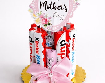 Pastel pequeño de regalo, sorpresa del Día de la Madre, regalo, dulces, cumpleaños, corazón