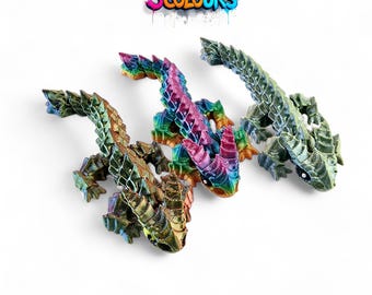 Llavero articulado con etiqueta para bolso con temática de armadillo dragón, opciones de colores arcoíris/iridiscentes, para aliviar el estrés