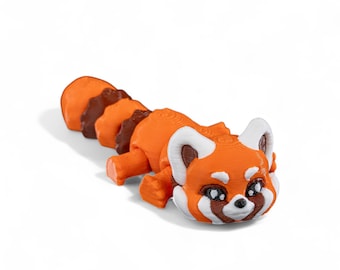 Encantador llavero de panda rojo Fidget, adorable llavero detallado y caprichoso, regalo coleccionable llamativo y divertido