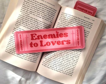 Marcapáginas de Enemigos a Amantes / Regalo romántico rosa / Marcapáginas de fantasía