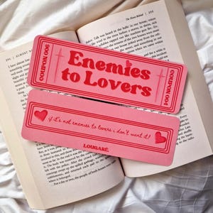 Marcador de Inimigos para Amantes | Presente para Amante de Livros | Presente Literário | Marcadores de Romance | Marcador Rosa | Marcador Romantasy |