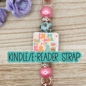 KINDLE/E-READER STRAP-Beaded Interchangeable Strap - "In My One More Chapter Era" (Rose Gold Hardware)