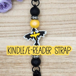 KINDLE/E-READER STRAP-Beaded Interchangeable Strap - "Fourth Wing Dragon" (Black Hardware)