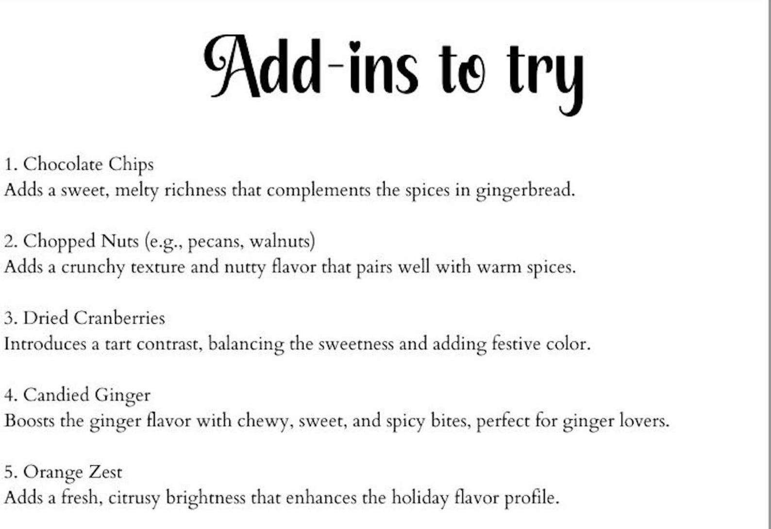 Printable Classic Gingerbread Cookie Recipe Etsy